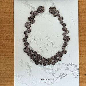 NWT Black and Silver Statement Leather Necklace